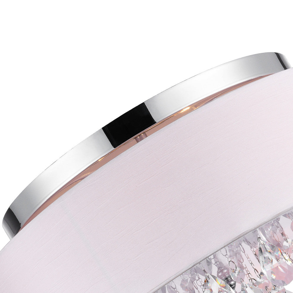 Dash Drum Shade Flush Mount, Off White, 18"