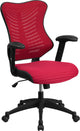 High Back Burgundy Designer Mesh Executive Swivel Office Chair With Mesh Seat