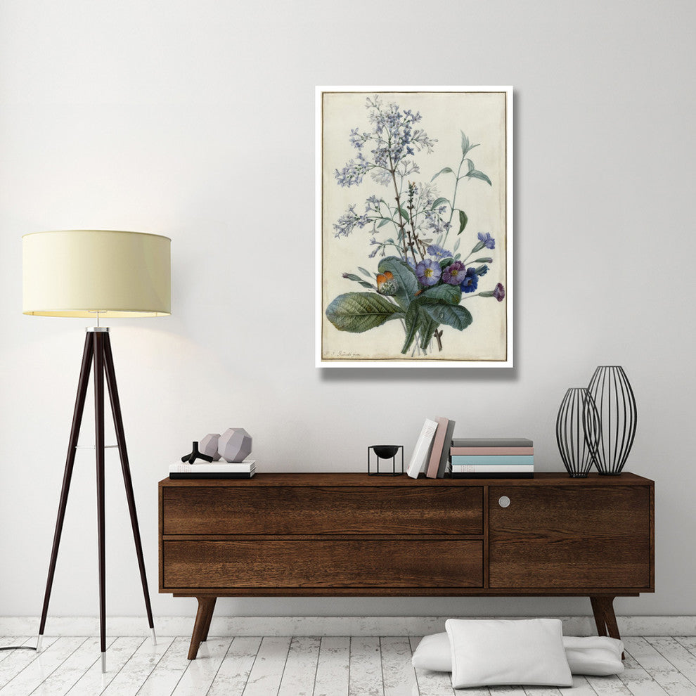 "A Bouquet of Flowers with Insects" Print by Pierre Joseph Redoutï¿½, 34"x50"