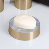 Brushed Gold Soap Dish Cup Dispenser Tray GOLDEN