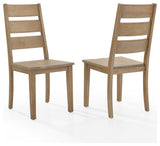 Joanna 2Pc Ladder Back Chair Set, Rustic Brown, 2 Ladder Back Chairs