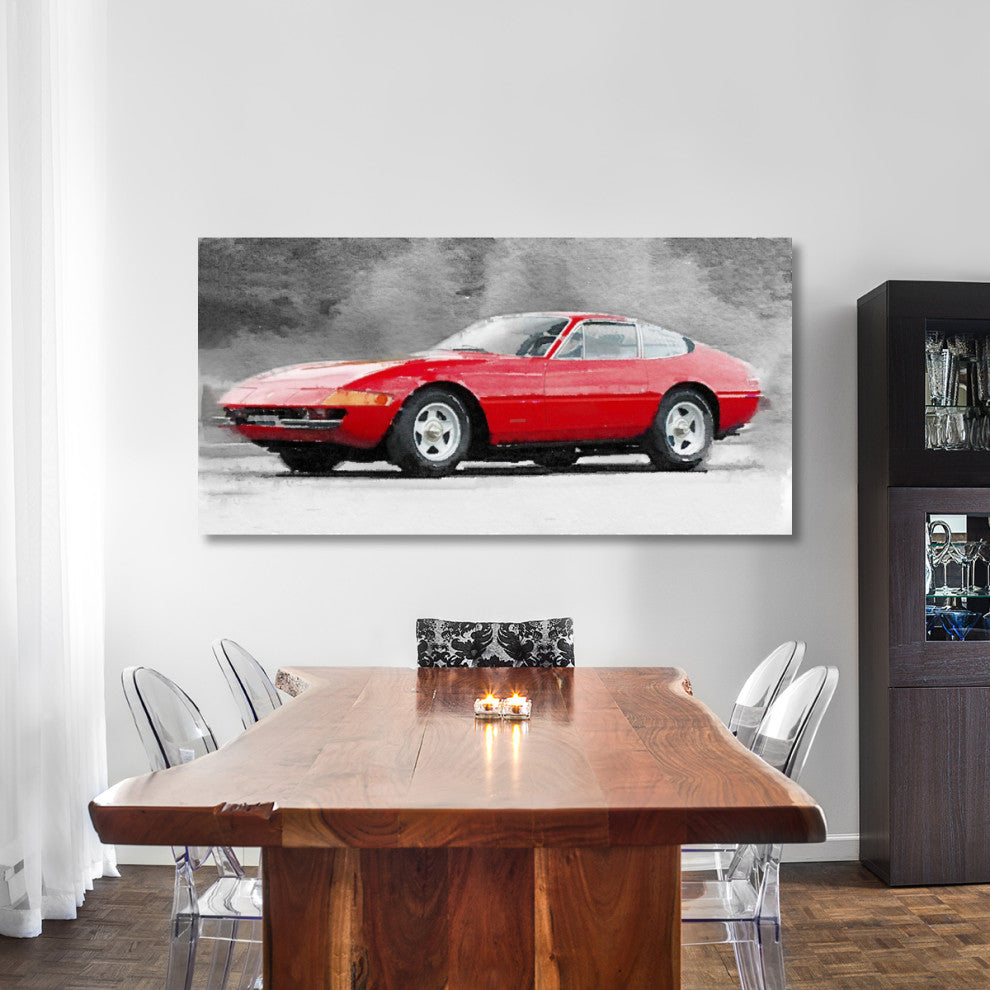 "1968 Ferrari 365 GTB4 Daytona Watercolor" Fine Art Print
