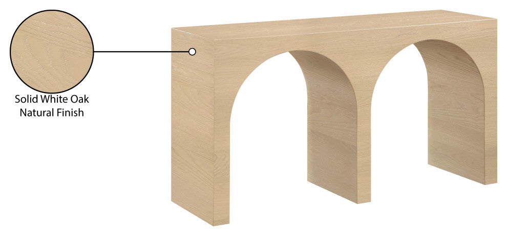 June Black Oak Console Table, Oak, 54" W X 18" D X 30" H