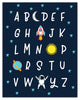 Space Alphabet 11x14 Canvas Wall Art