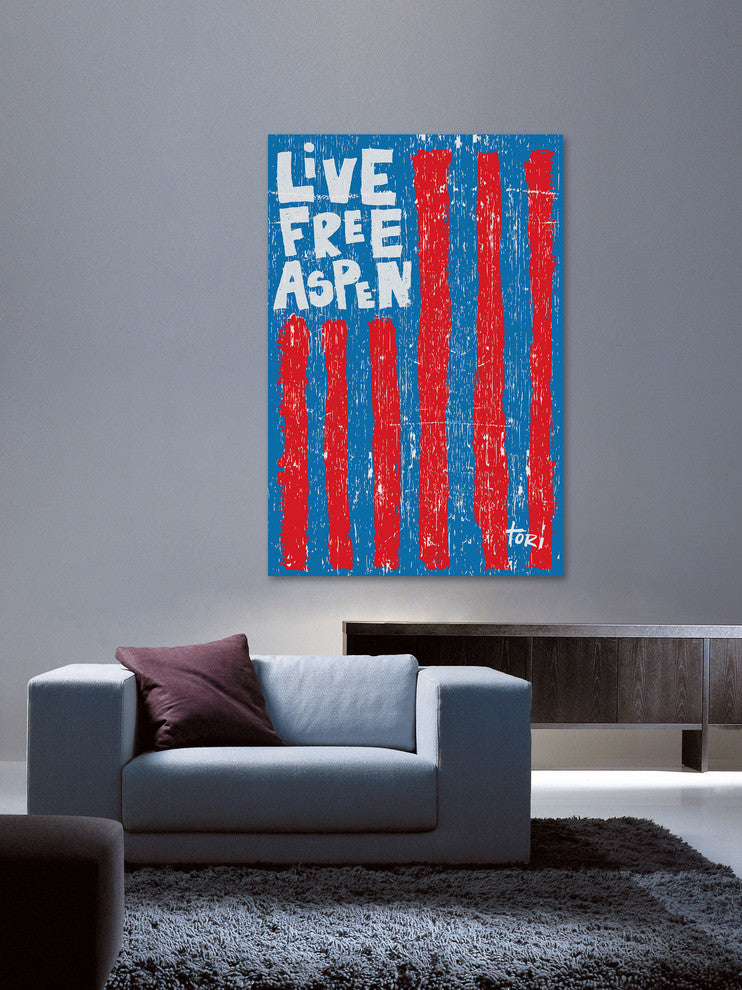 "Live Free Vertical" Painting Print on Canvas by Tori Campisi