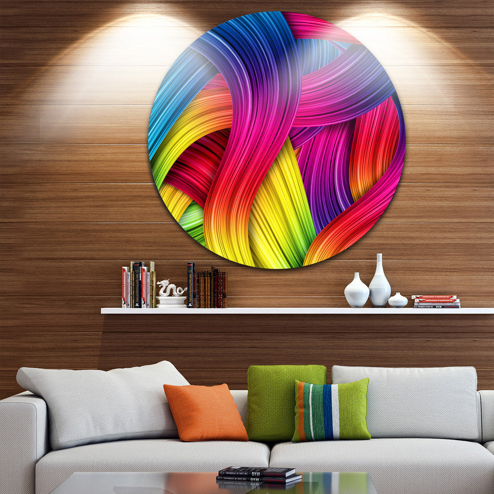 3D Rainbow Art, Abstract Round Wall Art, 11"
