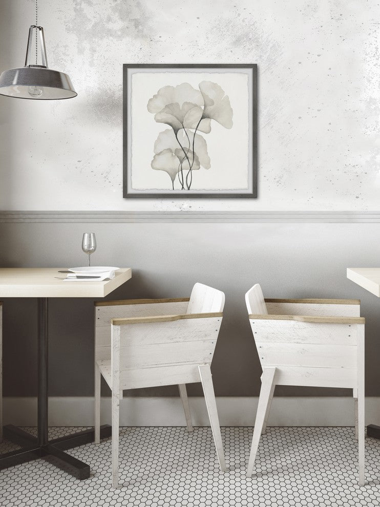 "Ginkgo Biloba Leaves" Framed Painting Print, 32"x32"