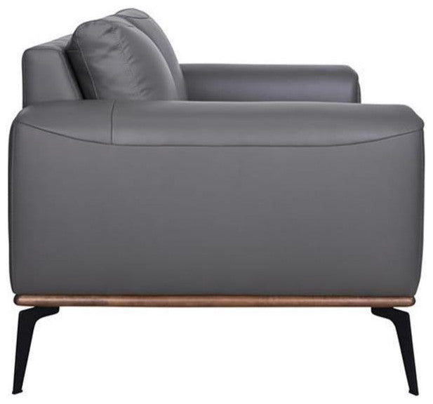 Porter Designs Pietro Top Grain Leather Loveseat - Gray