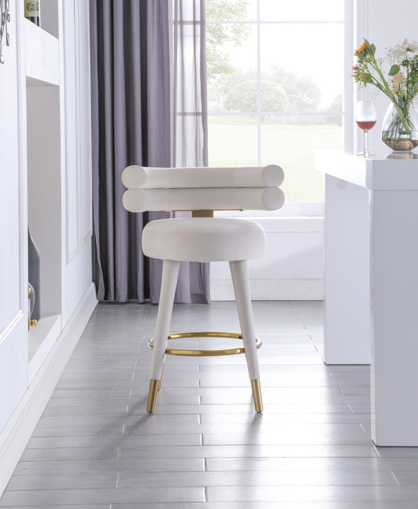 Fitzroy Velvet Upholstered Counter Height Stool (Set of 2)