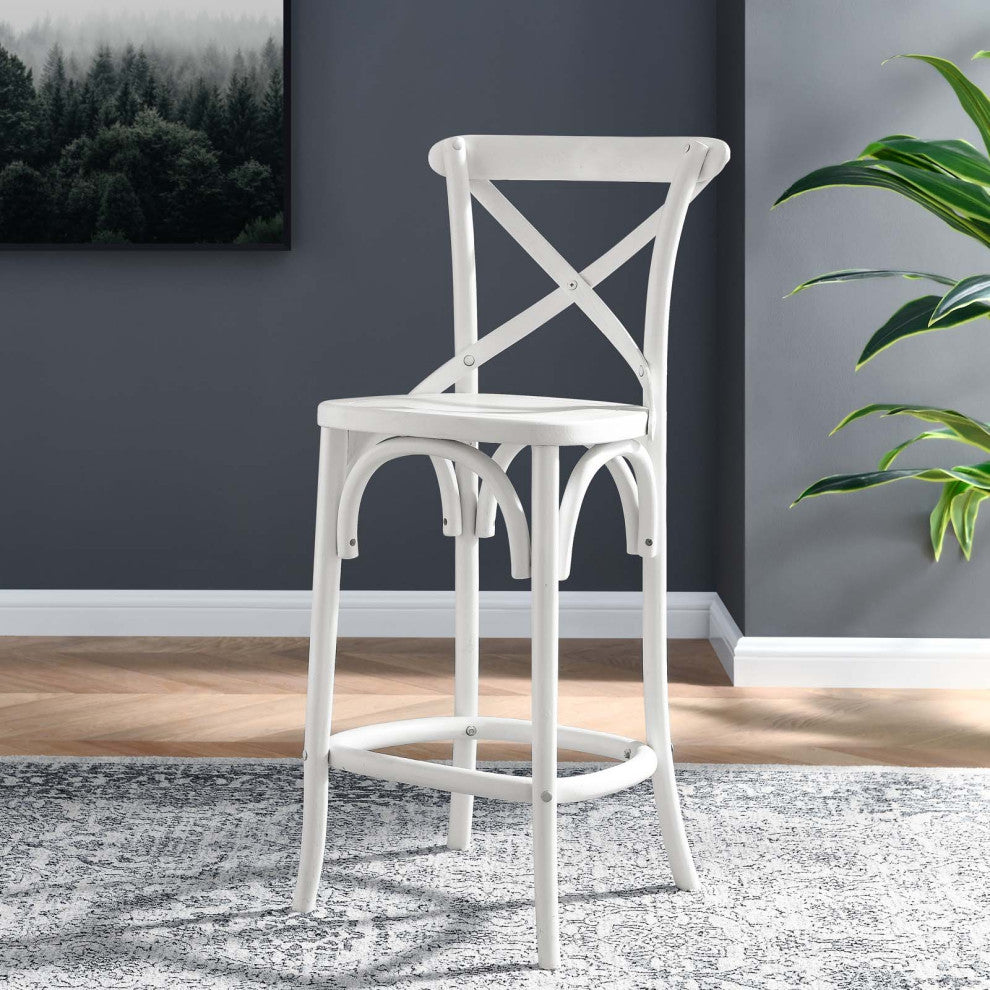 Gear Counter Stool, White
