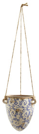 2' Tuscan Hanging Ceramic Scroll Planter