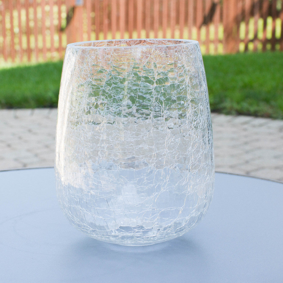 Crackle Glass Shade, Set of 3, Mini Globe Shape for Light Fixture Replacement