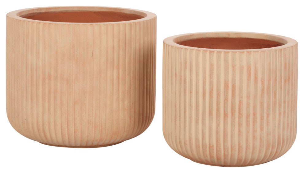 Safavieh Indoor-Outdoor Lucca Planter Pot, Set of 2, Terracotta