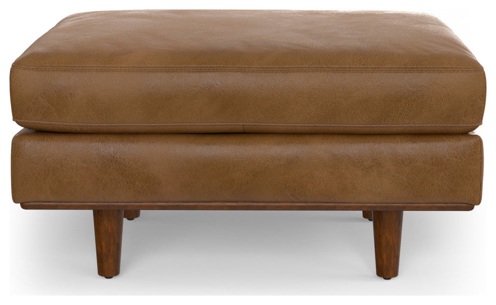 Morrison 72" Sofa and Ottoman Set, Caramel Brown, 72"