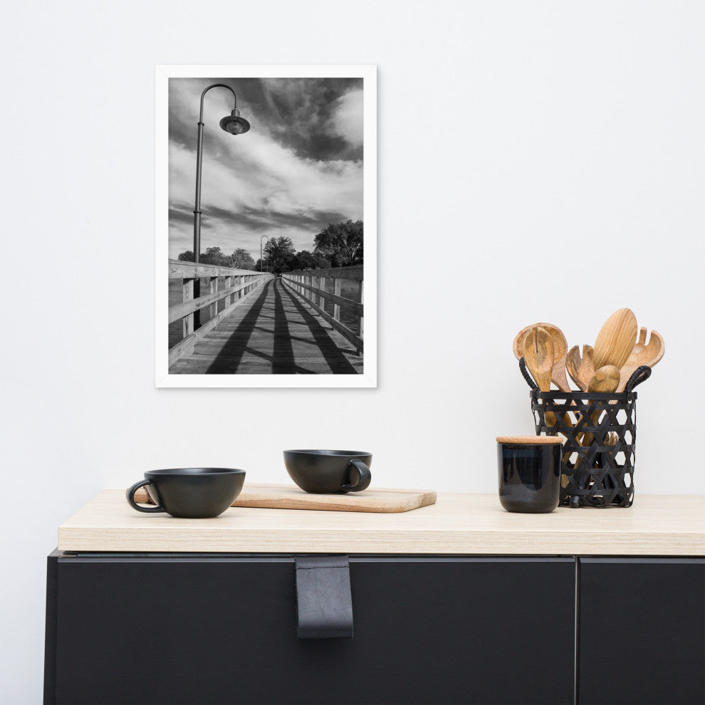 Follow the Lines Rural Landscape Framed Photo Paper Wall Art Prints, White, 12" X 18"