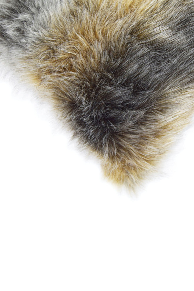 LUZIO Crystal Fox Vegan Faux Fur Pillow Cover 15.7x23.6