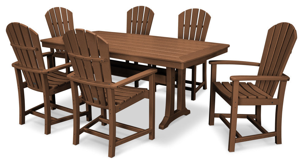 POLYWOOD 7 Piece  Palm Coast Dining Set, Teak