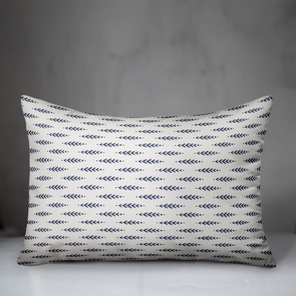Indigo Leaf Pattern 14x20 Indoor / Outdoor Pillow