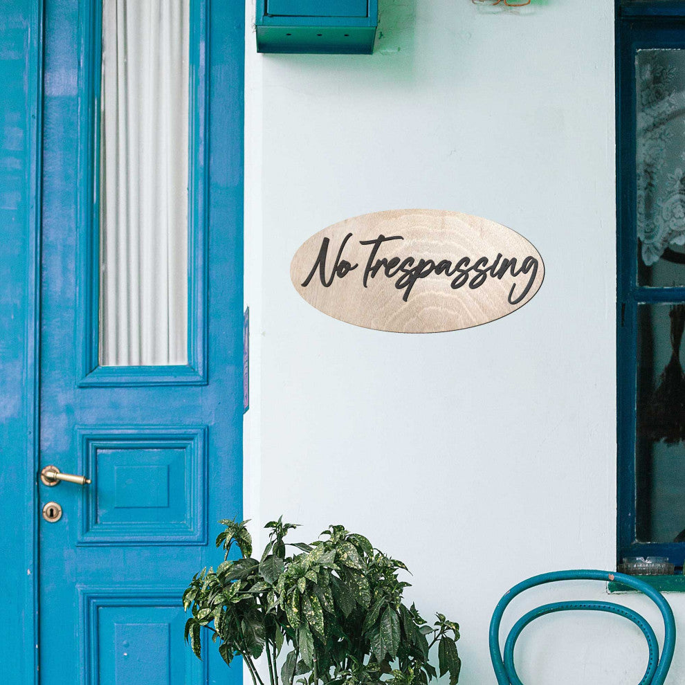 No Trespassing Sign Business sign Wooden sign Birch wood sign Lightweight sign