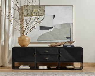 Caspian Media Console, Black Ash