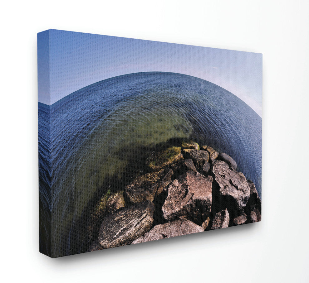 Fisheye Ocean Sea Landscape Photograph, 30"x40", Canvas Art