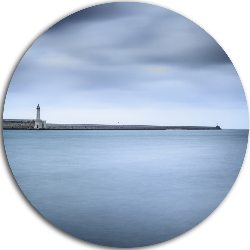 Breakwater And Soft Water Under Clouds, Landscape Disc Artwork, 11"