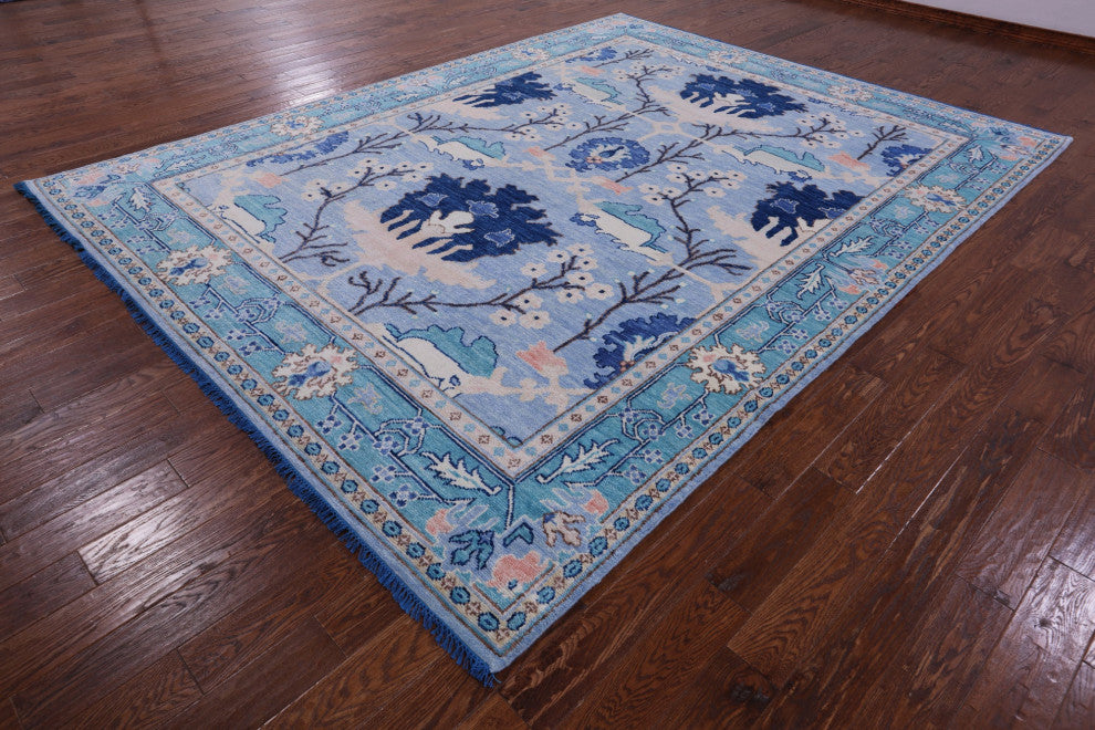 Hand Knotted Turkish Oushak Wool Rug 9' 2" X 11' 11" - Q13603
