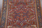 Consigned, Persian Oriental Antique Handmade Low Pile Carpet, Red, 10'4"X7'0"