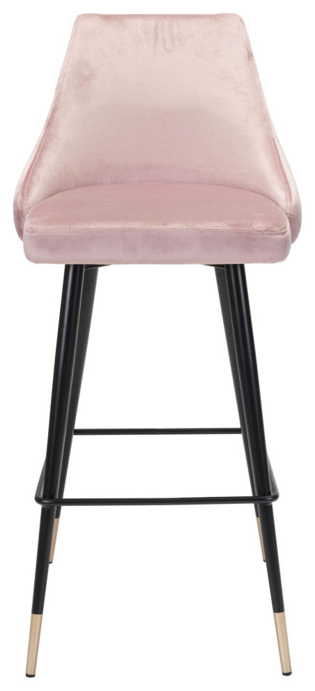 Bar Stool Chair Barstool, Steel Metal, Fabric, Pink, Black, Gold, Cafe Bistro