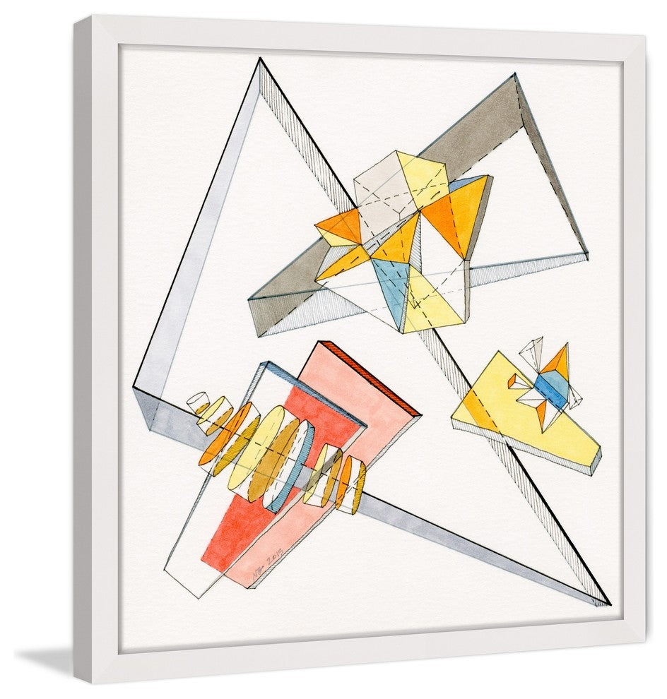 Marmont Hill, "Triangle Entrapment" by Nikki Galapon Framed Painting, 12x12