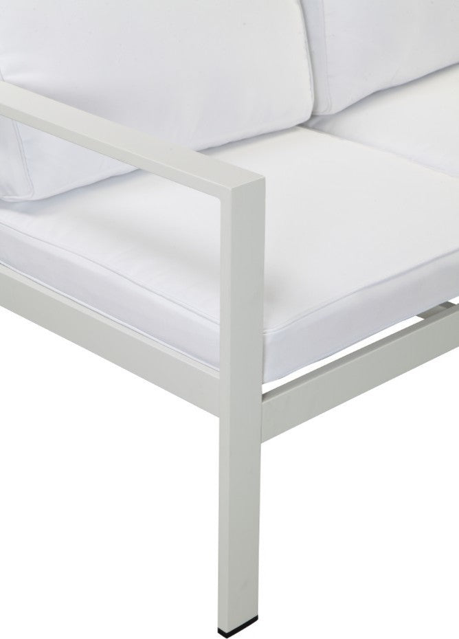 Upholstered Anodized Aluminum Sofa, White