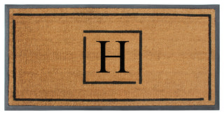 A1HC Hand-Crafted 24"x48" Rubber Coir Double-Single Monogrammed, H