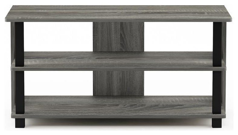 Sully 3-Tier TV Stand for TV up to 40, French Oak Grey/Black, 17076GYW/BK