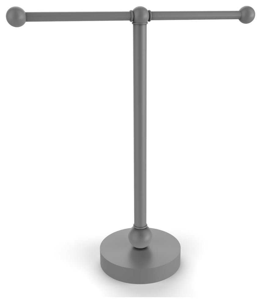 Vanity Top 2 Arm Guest Towel Holder, Matte Gray