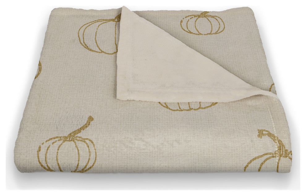 Mustard Yellow Mini Pumpkin Pattern 50x60 Coral Fleece Blanket