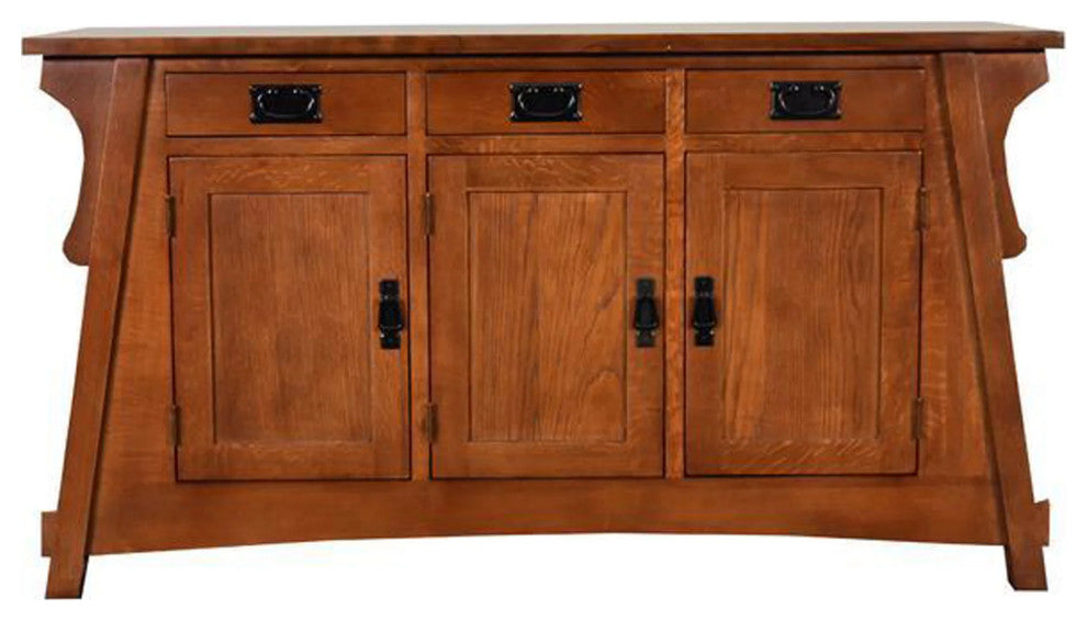 Arts and Crafts Mission Solid Oak Crofter Style Sideboard, Sofa Table,