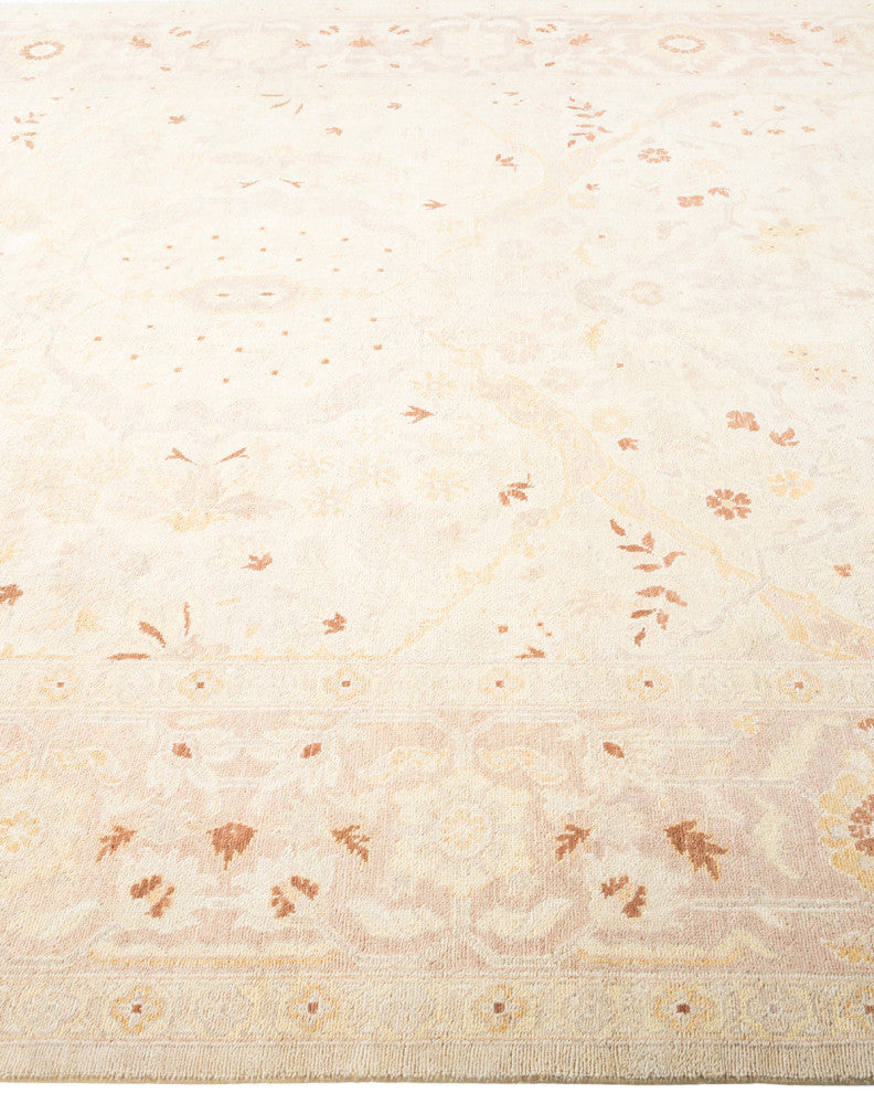 Eclectic, One-of-a-Kind Hand-Knotted Area Rug Ivory, 6'1"x12'5"