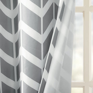 Intelligent Design Alex Yellow Chevron Print Window Panel Pair