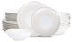 Stone Lain Linea Stoneware 24-Piece Dinnerware Set, White