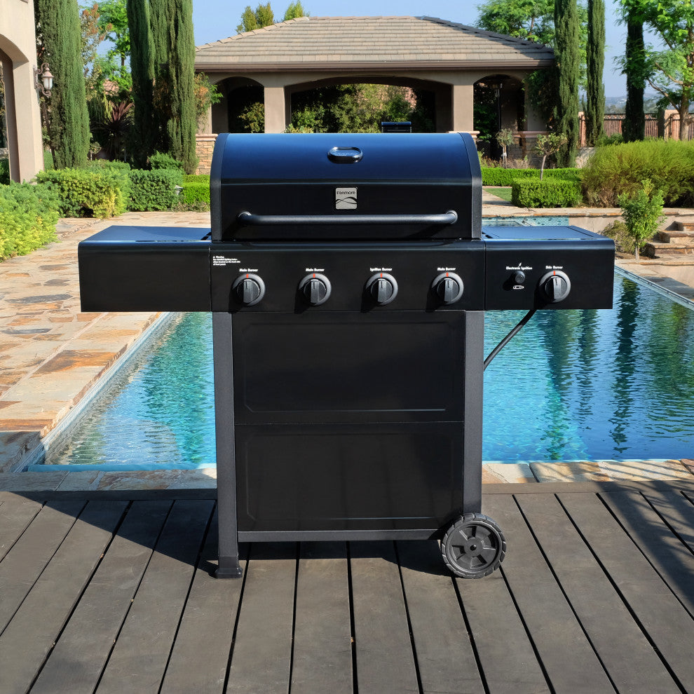 Kenmore 4 Burner with Side Burner Open Cart Gas Grill