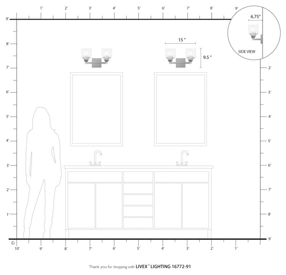 Aragon 2 Light Brushed Nickel Vanity Sconce