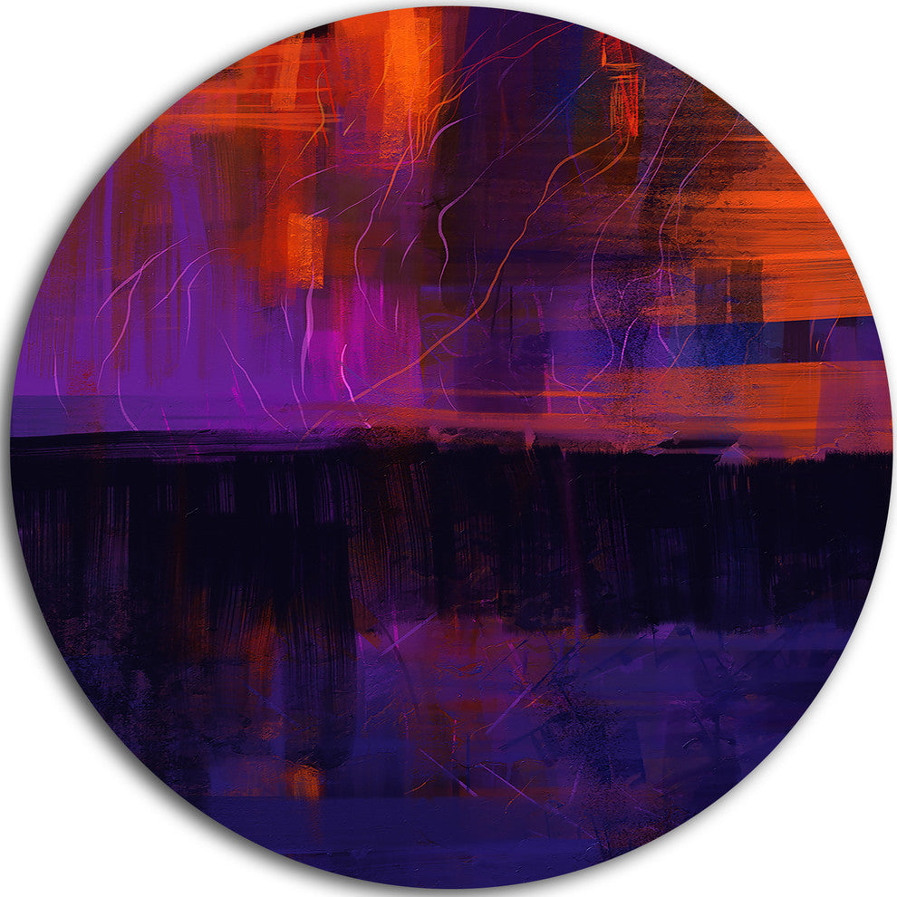 Blue Vs Red Textures, Abstract Disc Metal Wall Art, 11"