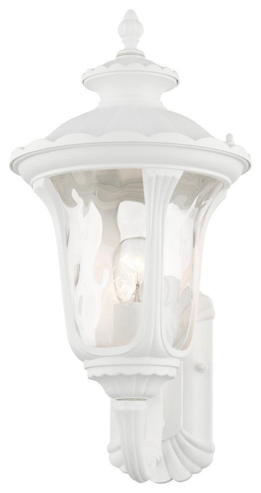 Textured White Traditional, Victorian, Sculptural, Outdoor Wall Lantern