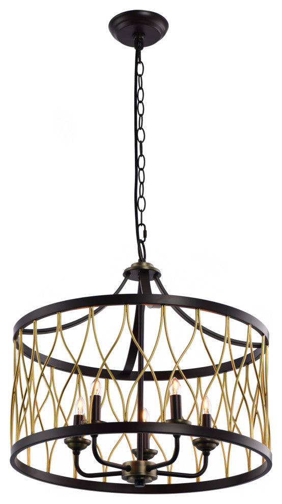 Lazzur Selune 5 Light 21" Matte Oil Rubbed Bronze Pendant