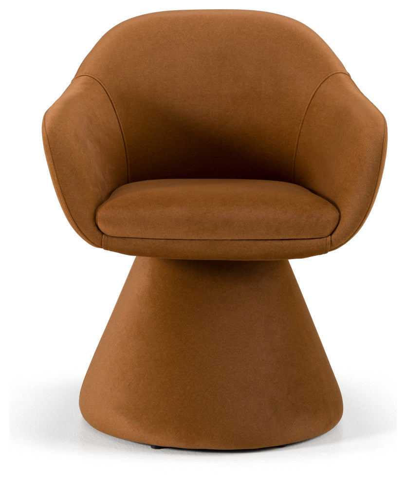 Modrest Risa Modern Rust Fabric Swivel Dining Chair