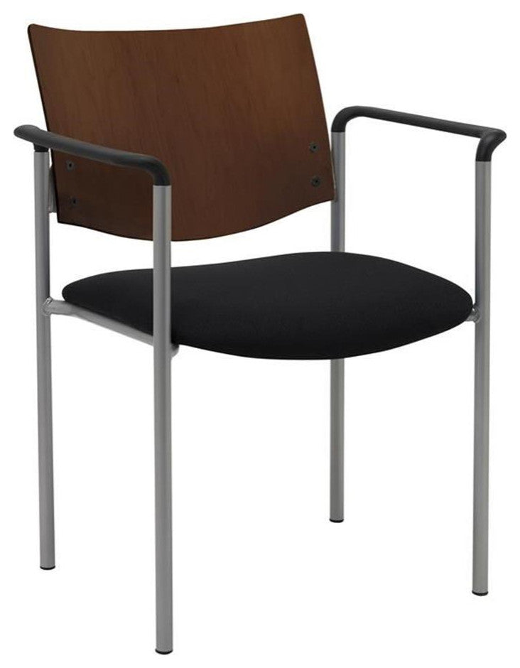 KFI Evolve Guest Chair - Arms - Black fabric - Chocolate Back