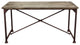 Industrial Pine Wood Rectangular Dining Table with Distressed Iron Base, Brown