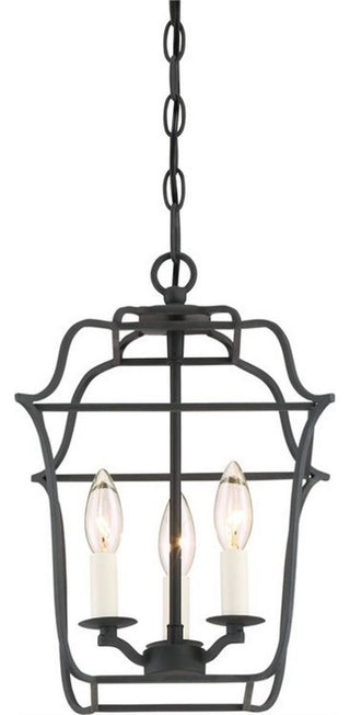 Quoizel GLY5203BA Three Light Foyer Pendant Gallery Royal Ebony