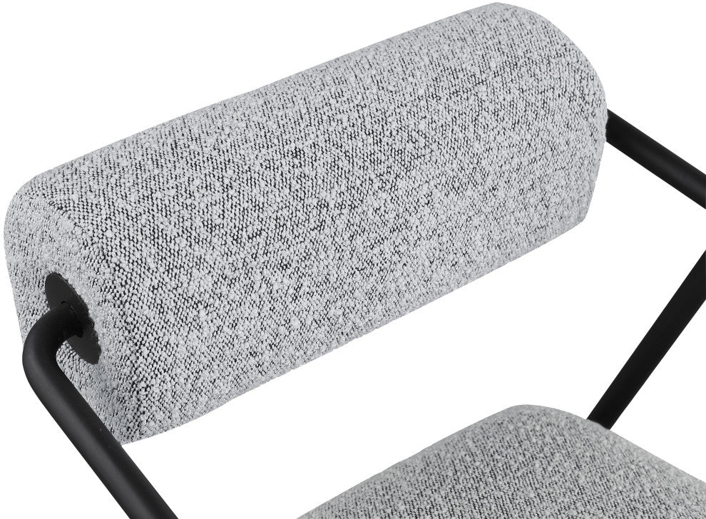 Carly Boucle Fabric Accent Chair, Grey