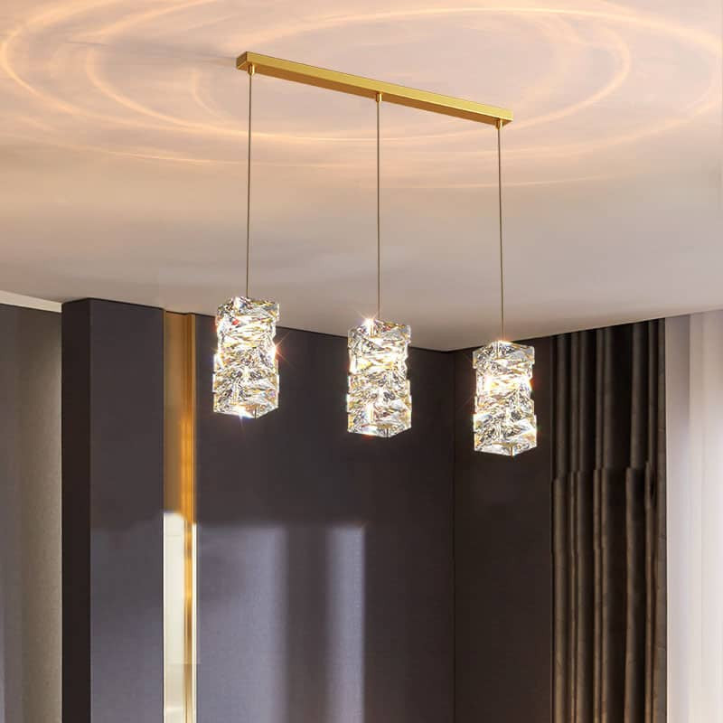 MIRODEMIÂ® Mioglia | Art Deco Copper LED Crystal Pendant Lamp, Style B